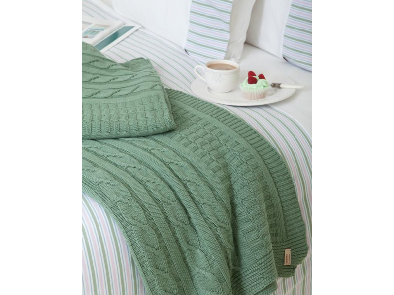 Плед вязаный Luxberry Imperio 233 Хлопок 200x220, зеленый бархат